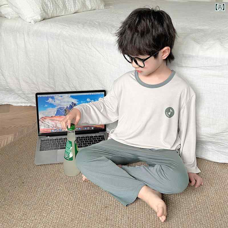 パジャマ 男の子 ルームウェア 子供 夏 ホーム セット 薄手 涼しい 涼しい 長袖 ズボン 2点 セット