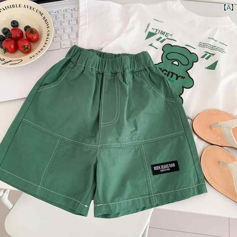 ショートパンツ キッズ 男の子 夏 ズボン カジュアル おしゃれ 薄手 涼しい 涼しい 韓国 カジュアル コットン 五分丈 ハーフ ハーフ 通気性 快適 快適 トレンディ