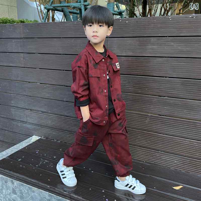 セットアップ 男の子 おしゃれ カジュアル 春秋 ストリート 秋 カジュアル ジャケット 2点 セット トレンディ