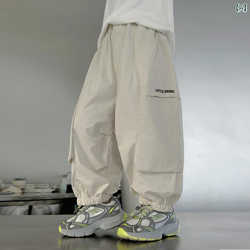 子供服 男の子ズボン キッズ ファッション カジュアル パンツ おしゃれ ボーイズ 夏 韓国 速乾 薄手 涼しい 涼しい 防蚊 トレンディ