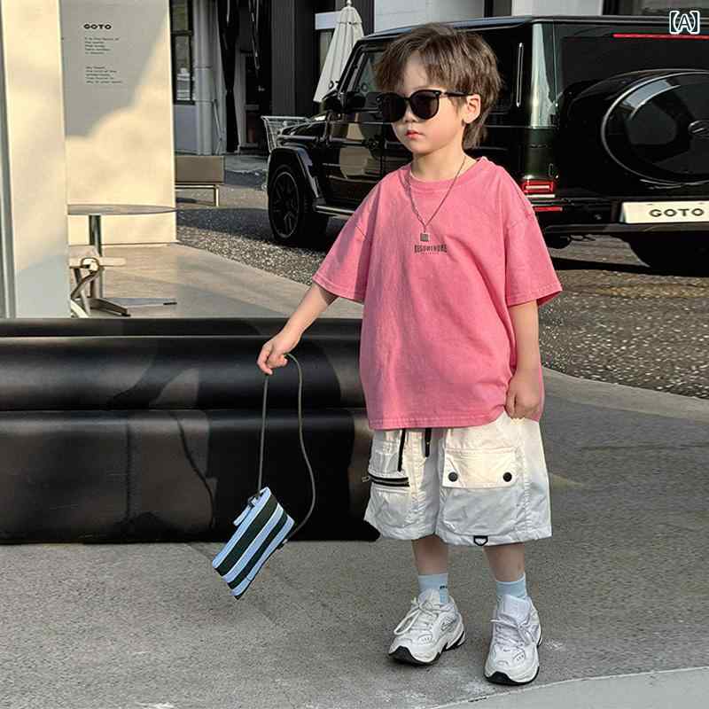 男の子 ファッション ボーイズ 子供 夏 おしゃれ カジュアル 半袖 Tシャツ 韓国 半袖 Tシャツ カジュアル トップス
