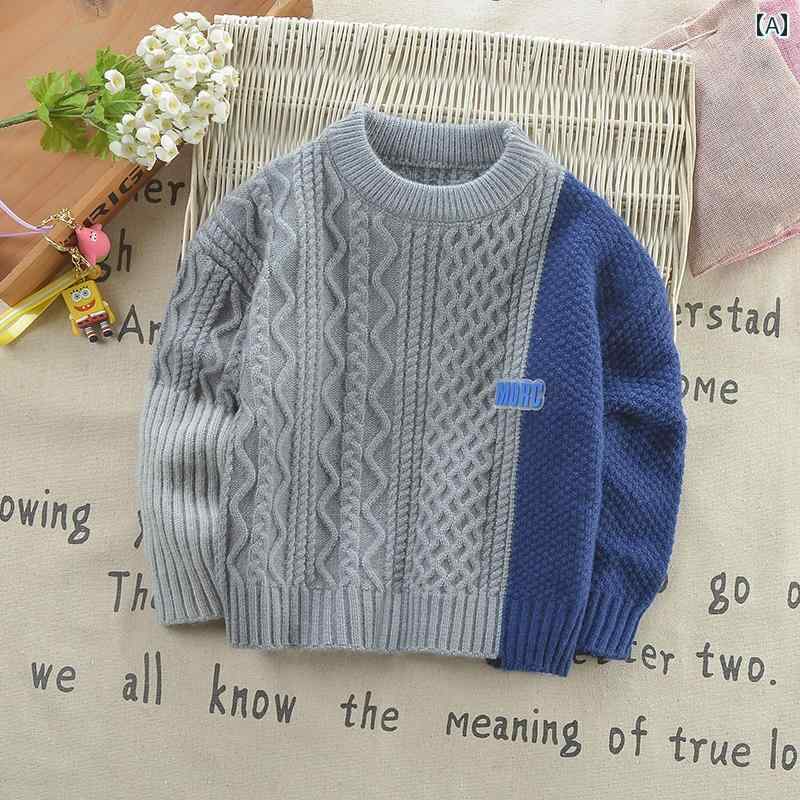 男の子 トップス カジュアル おしゃれ セーター 秋冬 ニット セーター プルオーバー ベビー 厚手 コート ベース レイヤー セーター