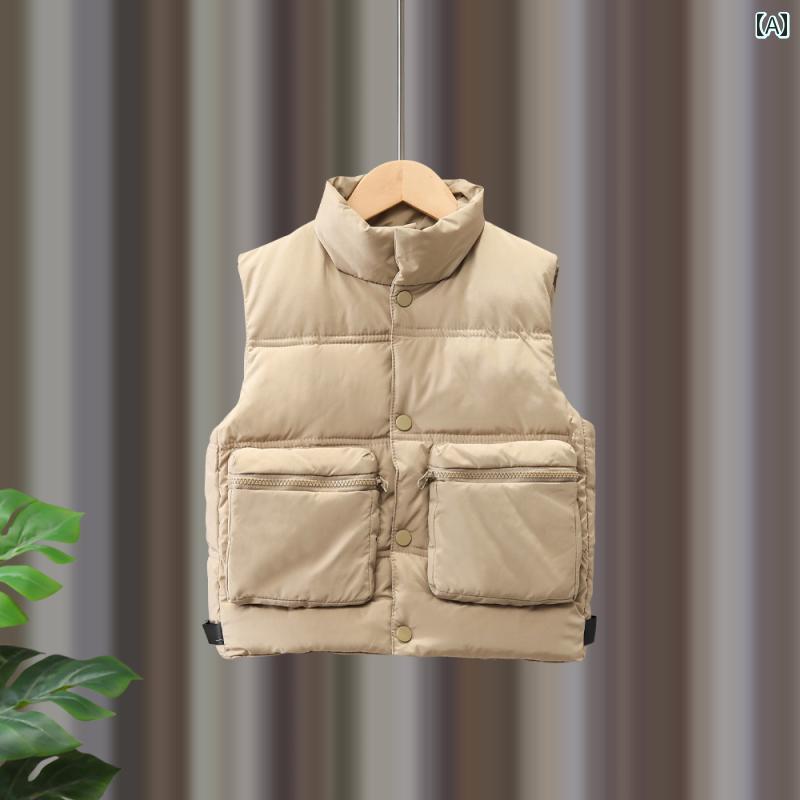 アウター 男の子 冬 おしゃれ カジュアル キッズ 厚手 ベスト 冬 ベビー ダウン コットンベスト ジャケット ベビー 暖かい ベスト トレンディ ボーイ ベスト