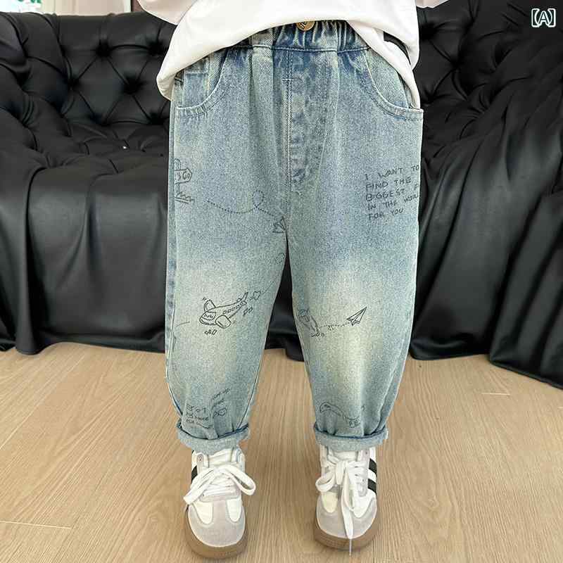 子供服 男の子ズボン キッズ ファッション カジュアル パンツ おしゃれ 春秋 ジーンズ ベビー 韓国 春