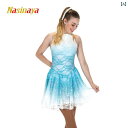 フィギュア スケート 衣装 子供 女子 大人 レディース 服 パフォーマンス 服 競技 スカート 白 レース グラデーション 光沢