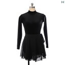フィギュア スケート 衣装 子供 女子 大人 レディース 服 パフォーマンス 服 競技 スカート 黒 セットアップ 起毛 スカート