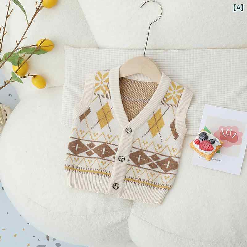 男の子 トップス カジュアル おしゃれ ベビー セーター ベスト カーディガン 秋服 アウターウェア ベビー ニット ベスト 西洋 トレンド