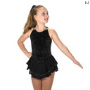 フィギュア スケート 衣装 子供 女子 大人 レディース 服 パフォーマンス 服 競技 スカート 黒 マルチ 光沢