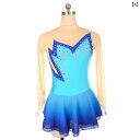 フィギュア スケート 衣装 子供 女子 大人 レディース 服 パフォーマンス 競技 グレード スカート スカイブルー グラデーション 長袖