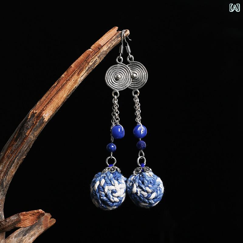 レディース アクセサリー エスニック エレガント バティック ペンダント イヤリング