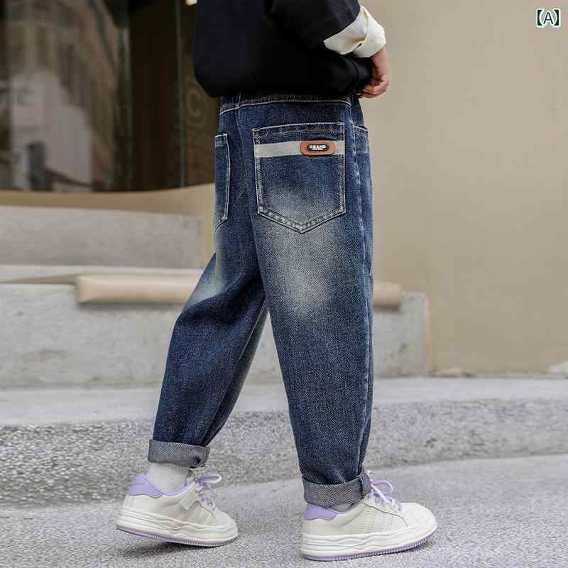 子供服 男の子ズボン キッズ ファッション カジュアル パンツ おしゃれ ボーイズ ジーンズ 春秋 ストリート 秋 トレンディ