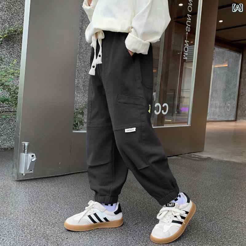 子供服 男の子ズボン キッズ ファッション カジュアル パンツ おしゃれ 春秋 ビッグ ストリート 秋服