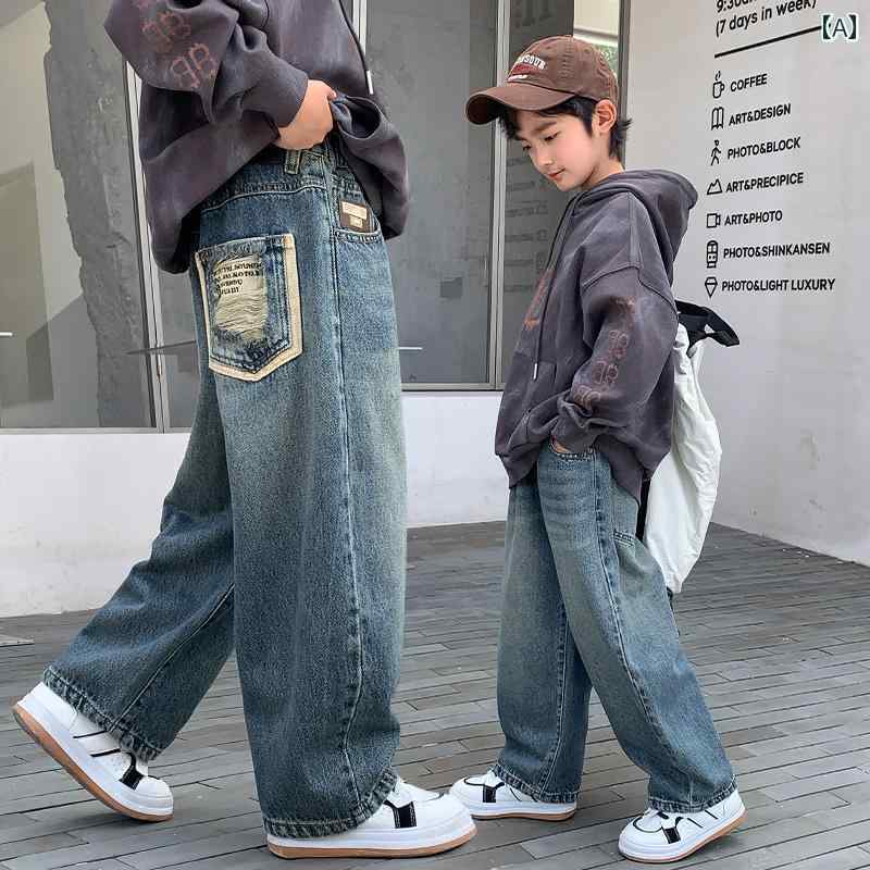 子供服 男の子ズボン キッズ ファッション カジュアル パンツ おしゃれ ジーンズ 春秋 大きめ 秋服 クール