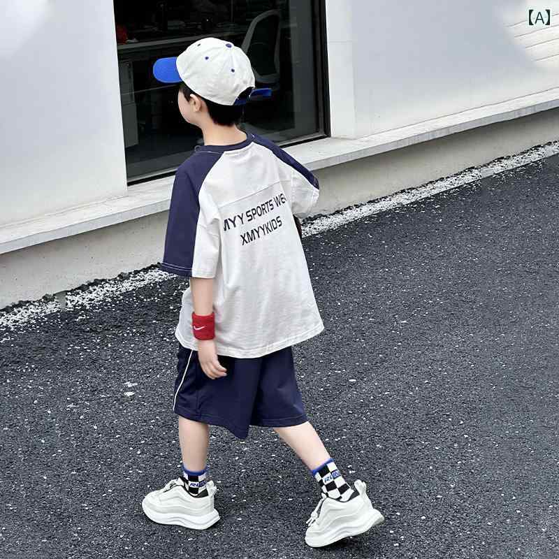 セットアップ 男の子 おしゃれ カジュアル 夏 スポーツ 綿 カジュアル 2点 セット