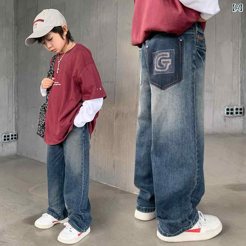 子供服 男の子ズボン キッズ ファッション カジュアル パンツ おしゃれ ボーイズ ジーンズ 春秋 ボーイズ