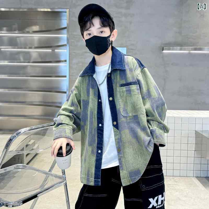 男の子 ファッション キッズ 子供 おしゃれ カジュアル 秋 デニム ジャケット 春秋 クール 服 秋 トレンド