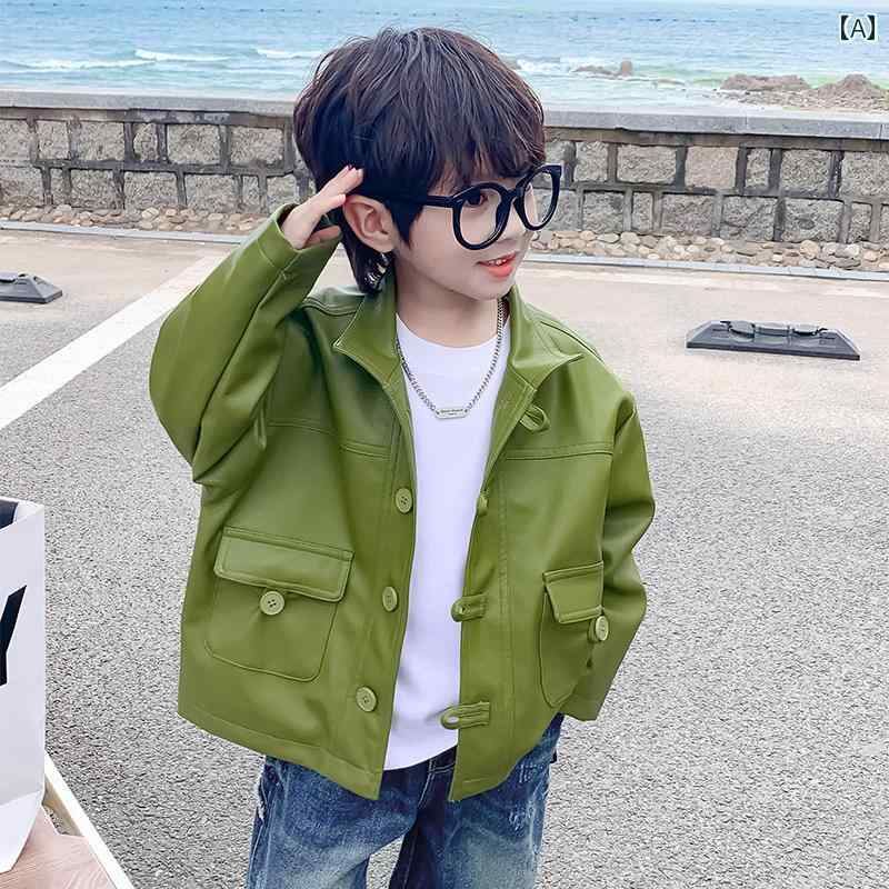 男の子 ファッション キッズ 子供 おしゃれ カジュアル レザージャケット 春秋 スタイリッシュ PU レザージャケット 赤ちゃん 秋 トップス トレンディ