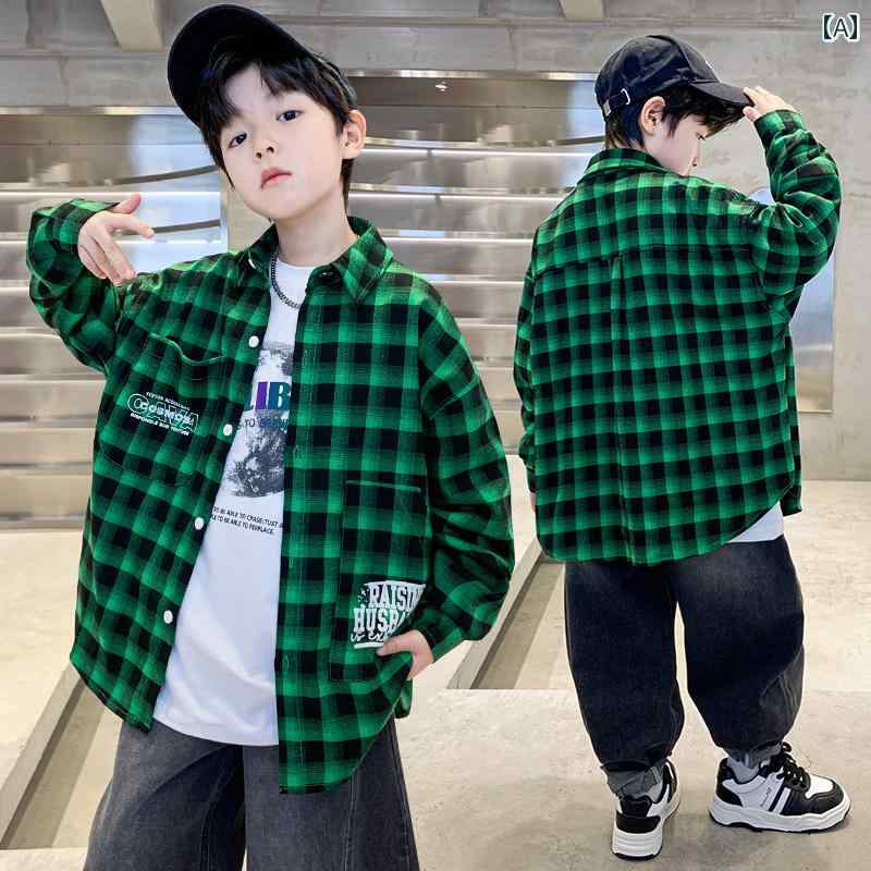 男の子 ファッション キッズ 子供 おしゃれ カジュアル 大きめ 春秋 シャツ 秋 チェック シャツ ジャケ..