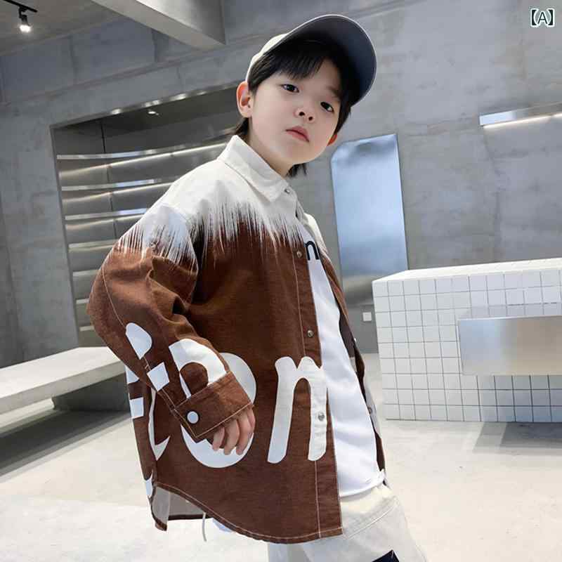 男の子 ファッション キッズ 子供 おしゃれ カジュアル 秋 ジャケット トレンディ シャツ 春秋 大きめ トップス