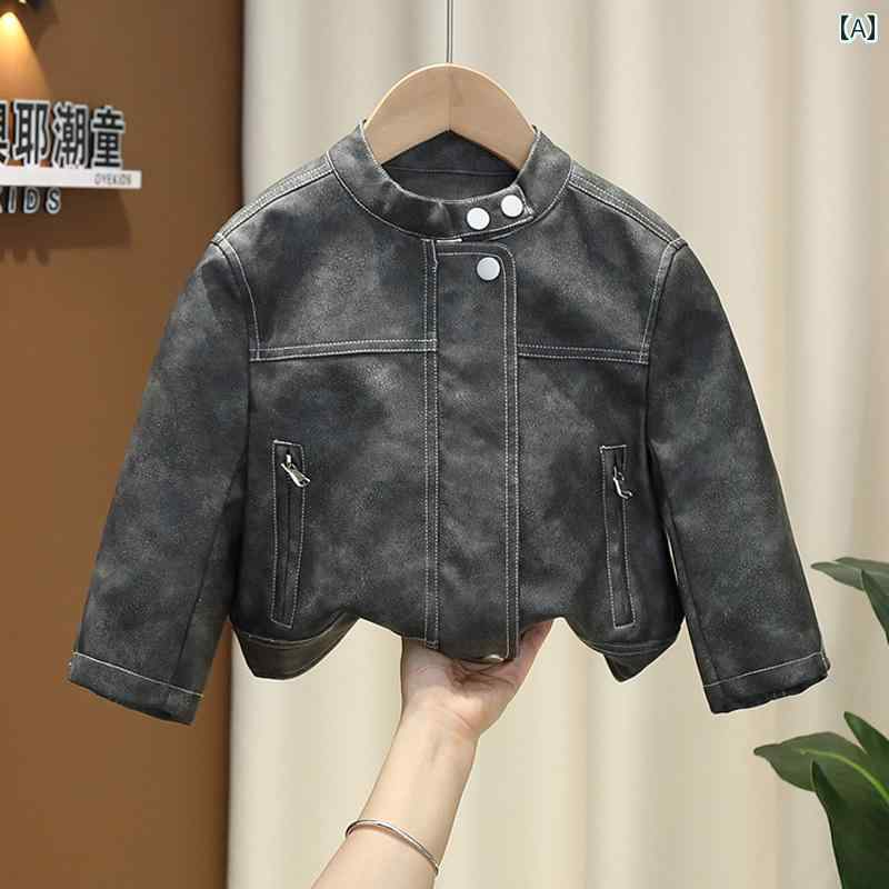 男の子 ファッション キッズ 子供 おしゃれ カジュアル ストリート 野球 スーツ レザージャケット新 トップス 春秋 ベビー ショート ジャケット