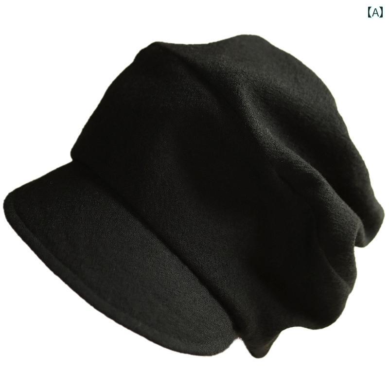 レディース 薄手 涼しい 質感 ウール形 アヒル 舌 秋冬 バケット ハット(4)