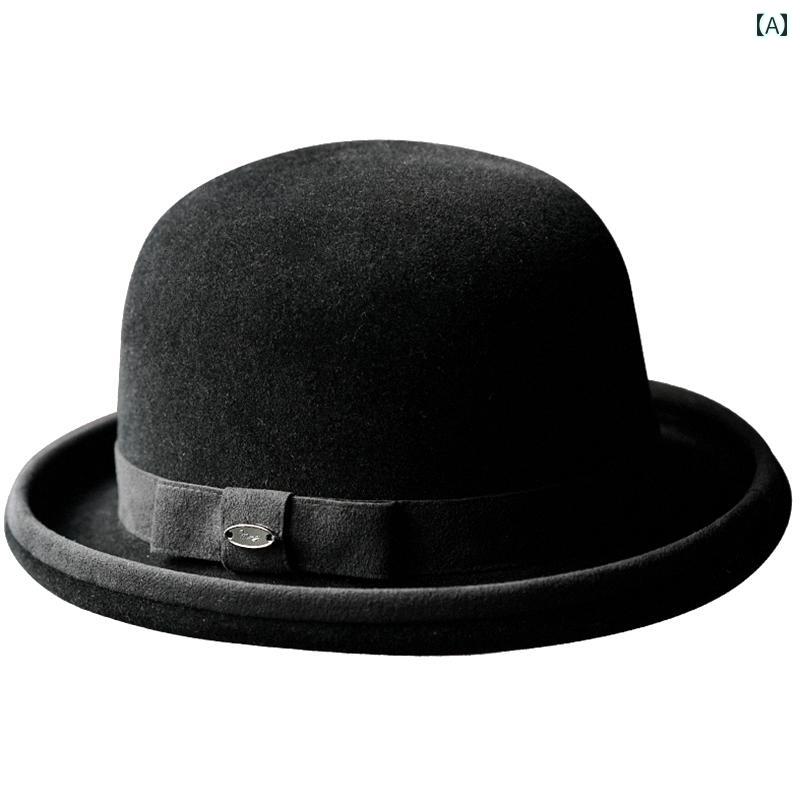 レディース アンゴラ ウサギ フェルトハット リボンラーハット ドーム(4)