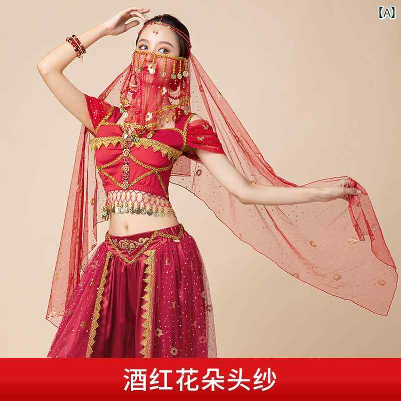 ダンス 衣装 小物 アクセサリー ベリーダンス ヒジャブ ロイヤル ボリウッド パフォーマンス ヘッド ギ..