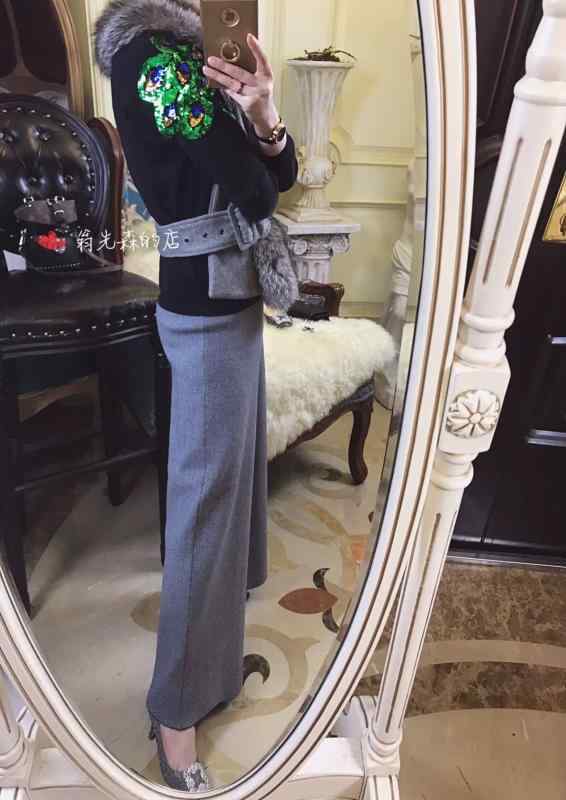 カット 快適 肌 優しい ソフト ワックス ヘリンボーン ストレッチ ウール ドレープ 暖かい スリミング ワイドレッグ パンツ