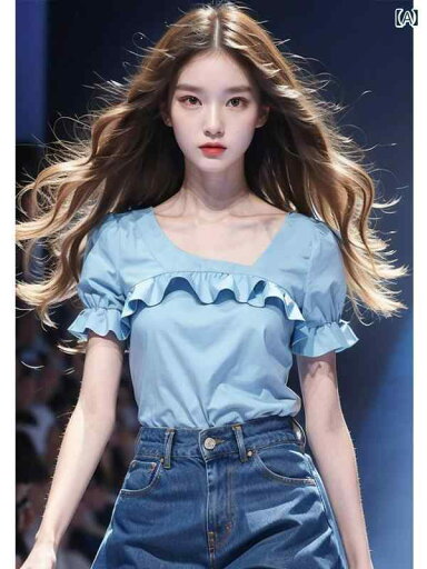レディース ファッション 青い キノコ エッジ 半袖 シャツ フレンチ ユニーク 美しい シャツ トップスス レディース ファッション 青い キノコ エッジ 半袖 シャツ フレンチ ユニーク 美しい シャツ トップスス