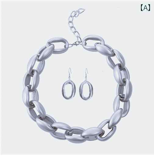 レディース アクセサリー 大ぶり シンプル ネックレス アクリル 鎖骨 チェーン ネックレス チョーカー ネックレス ジュエリー