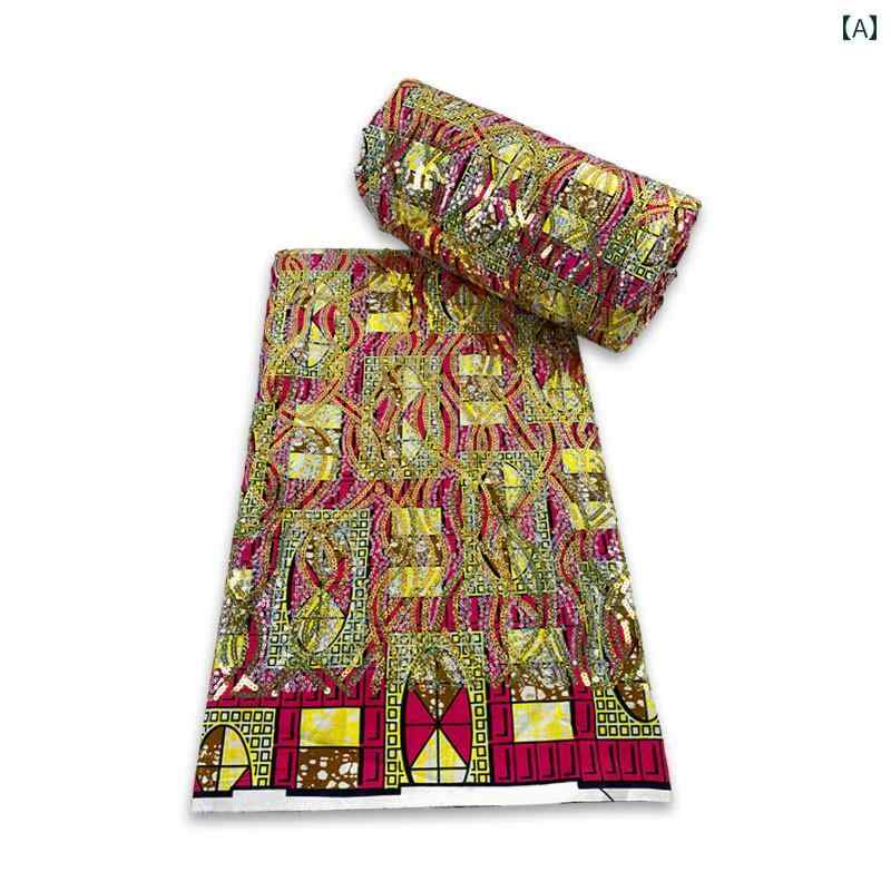 生地 布 レース スパンコール キラキラ キラキラ キラキラ ワックス アフリカン ワックス スパンコール キラキラ キラキラ キラキラ 刺繍