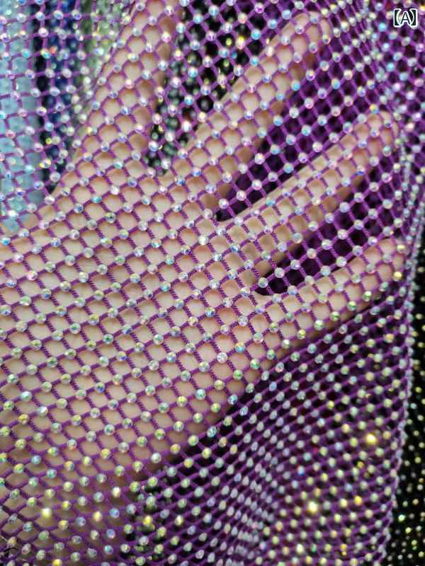 メッシュ 生地 ラインストーン ストレッチ ラインストーン ガーゼ ストレッチ ストレッチ 網 タイツ ラ..