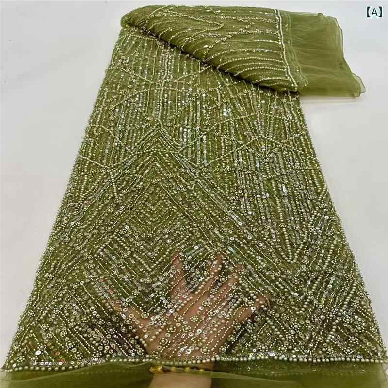 レース 生地 ビーズ ビーズ チューブ 刺繍 ウェディングドレス メッシュ