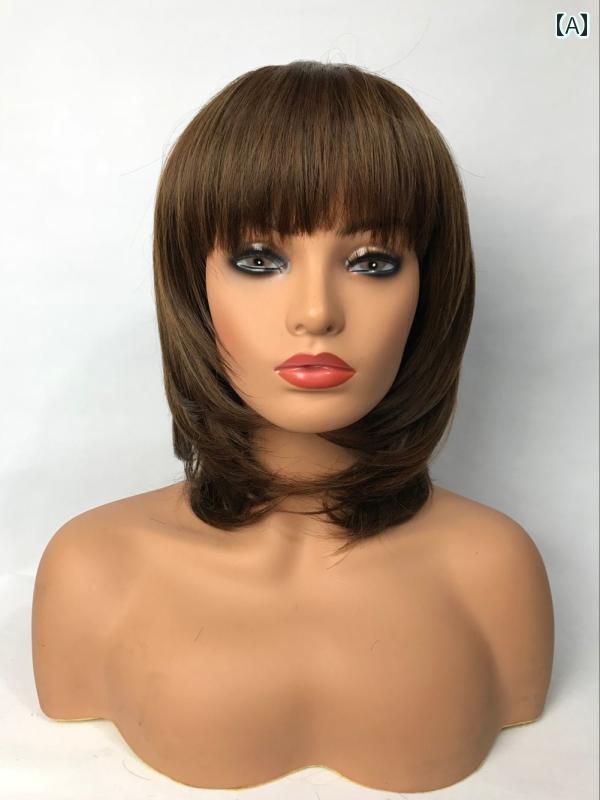 ウィッグ かつら ステージ パフォーマンス コスプレ 変装 柔らかい 女子 女子 軽量 涼しいブラウン シ..