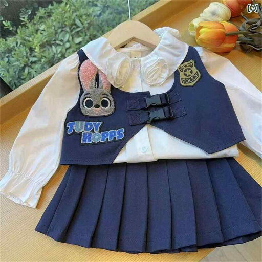 女の子 jk スーツ 春秋 子供 プレッピー シャツ スカート ジュディ ラビット 3点 セット 女の子 jk スーツ 春秋 子供 プレッピー シャツ スカート ジュディ ラビット 3点 セット