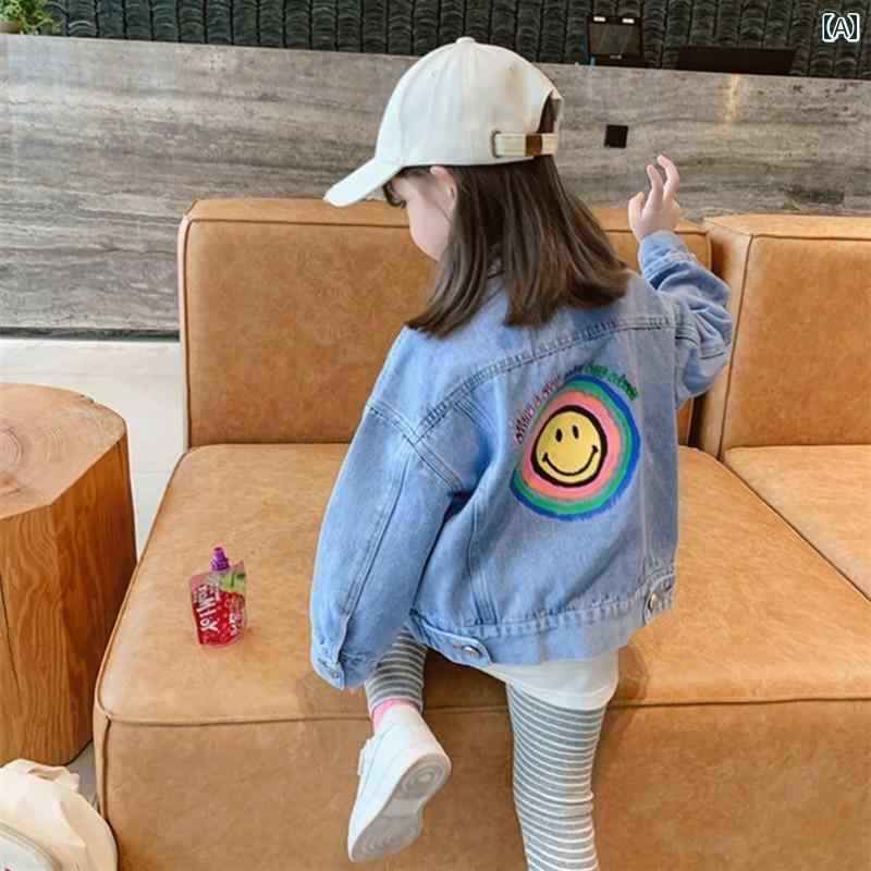 トレンドの 子供服 女の子の コート 秋服 の おしゃれ 子供服 女の 赤ちゃんの 韓国 デニムジャケット