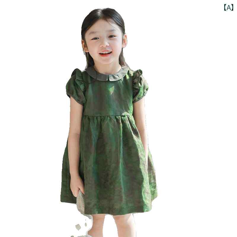 ワンピース 女の子 キッズ 子供 かわいい 森 夏 少女 薄手 涼しい 涼しい 涼しい パフスリーブ プリンセス 半袖