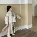 子供服 女の子 セットアップ おしゃれ カジュアル かわいい 冬 森 パッチワーク 綿 ジャケット 洋風 スカート 防寒着 2点 セット