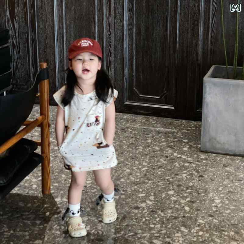 ワンピース 女の子 夏 キッズ 子供 かわいい Tシャツ 赤ちゃん 子供 かわいい ダックスフント 半袖 子供 スカート