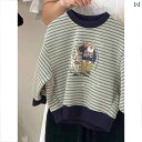 子供服 春秋 レディース セーター 初秋 女の子 ストライプ プルオーバー 子供服 長袖 トップス