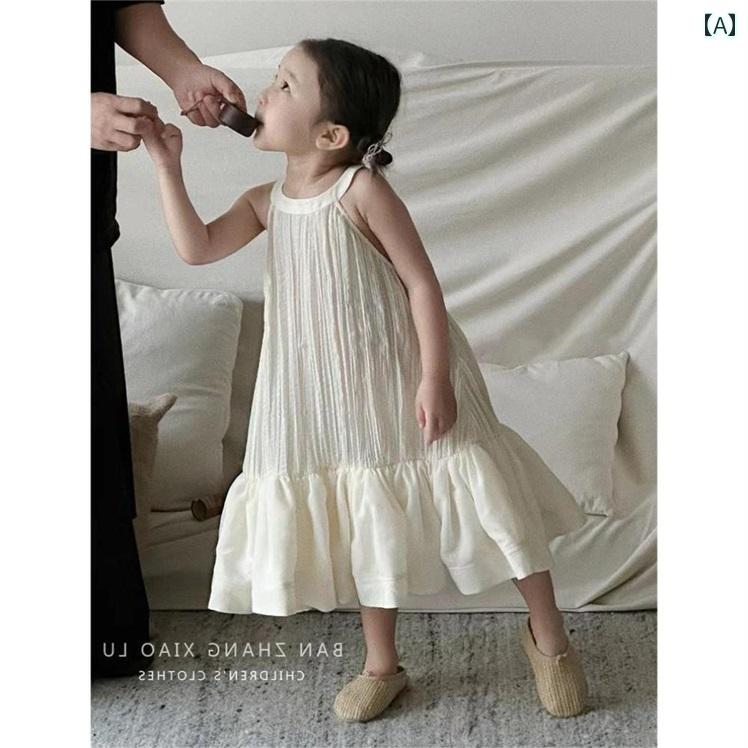女の子 ドレス 小さめ 女の子 背中の 開いた ホルター ベスト ドレス 夏 子供の 海辺の ビーチ ドレス