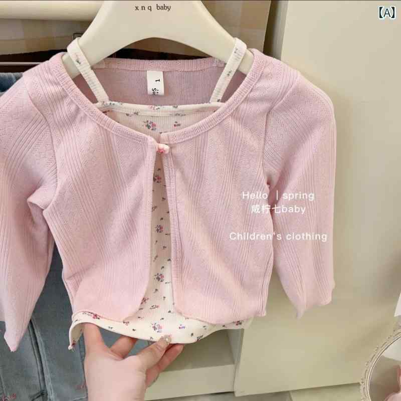 トップス 女の子 かわいい カジュアル キッズ 春秋 セットアップ 子供 韓国 花柄 Tシャツ ベビー パンツ 長袖 通気性 快適 快適 快適