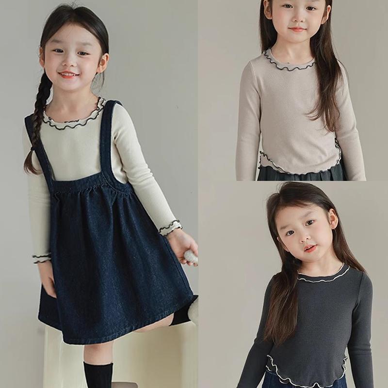 トップス 女の子 かわいい カジュアル キッズ 長袖 キノコ Tシャツ 春秋 赤ちゃん スリム ボトム シャツ 綿