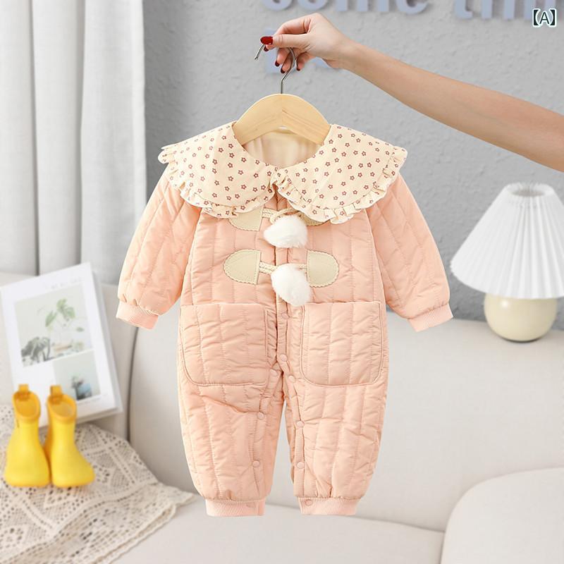 ベビー服 女の子 かわいい ワンピース 秋冬 パッド入り 赤ちゃん プリンセス 外出着 薄手 涼しい 涼しい 涼しい 綿 モダン 秋冬