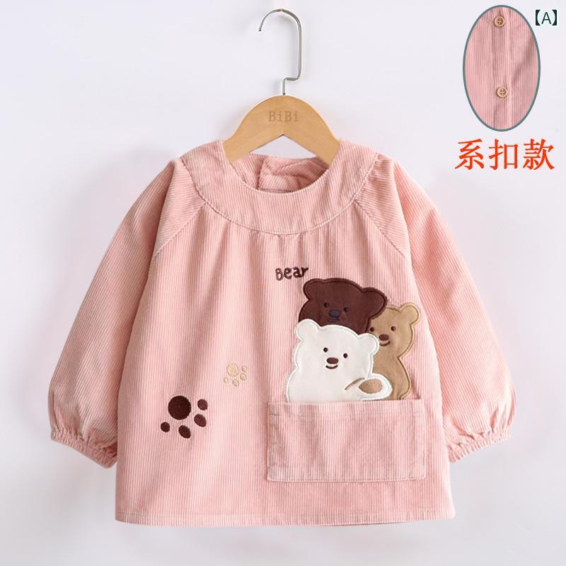 スモック 女の子 キッズ 子供 かわいい ベビー 防水 防汚 お食事 春秋冬 ベビー リバース ドレッシング..