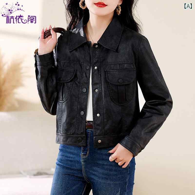 レディース ファッション アウター おしゃれ レザージャケット 春秋冬 ショート レトロ PU レザー モー..