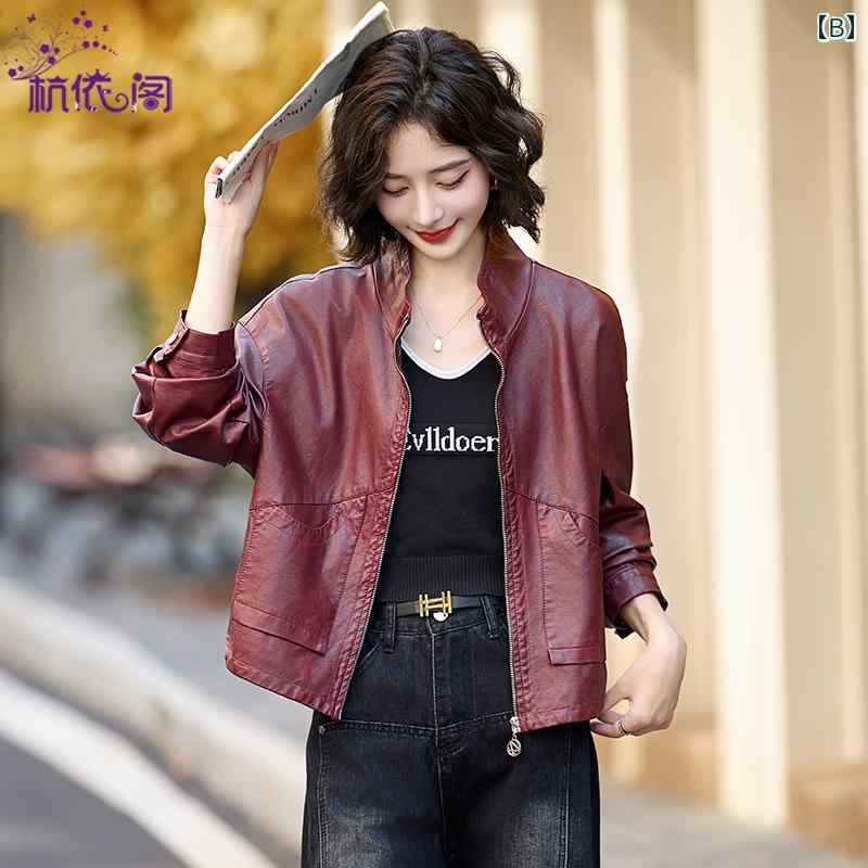 レディース ファッション アウター おしゃれ レザージャケット ショート 春秋 カジュアル レトロ PU レザー オートバイ ジャケット