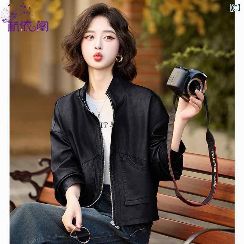 レディース ファッション アウター おしゃれ レザージャケット ショート 春秋 カジュアル レトロ PU レザー オートバイ ジャケット