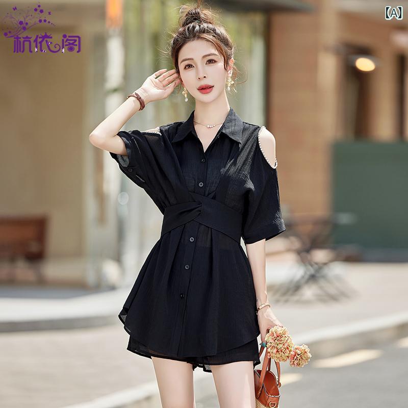 セットアップ レディース カジュアル おしゃれ デート 女子会 シャツ パンツ 夏 婦人服 洋風 セット