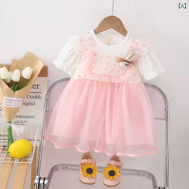 子供服 女の子 セットアップ かわいい おしゃれ 赤ちゃん 夏 夏 おしゃれ 半袖 ドレス 2点 セット プリンセス ドレス